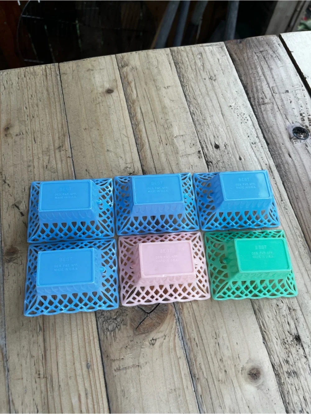 Best USA Mini Decorative Plastic Baskets in Blue, Pink & Green